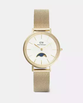 Женские золотые часы Petit Lune с фазами Луны Daniel Wellington, золото