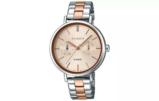 Женские золотые часы SHEEN 34 мм SHE-3054SPG-4A CASIO