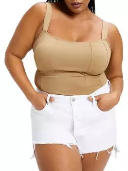 Женский эластичный боди-топ Princess Seam GOOD AMERICAN, цвет pecan 001