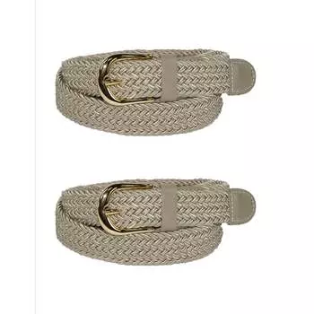 Женский эластичный плетеный пояс (упаковка из 2 шт.) CTM, бежевый