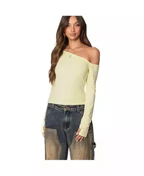 Женский асимметричный топ с лебедем Edikted, желтый