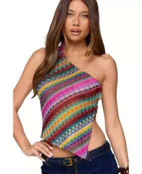 Женский асимметричный вязаный топ Ruelle с вышивкой Edikted