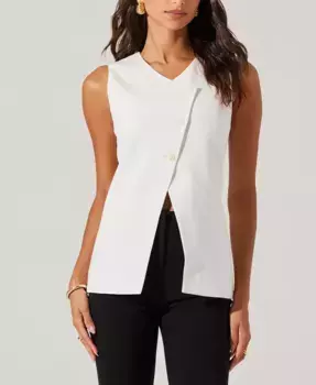 Женский асимметричный жилет Sonja с фактурной отделкой ASTR the Label, белый