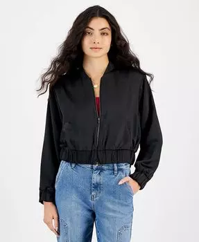 Женский атласный бомбер And Now This, черный
