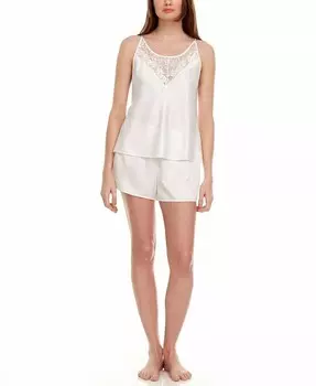 Женский атласный комплект на бретельках Emma с короткими рукавами Flora by Flora Nikrooz, слоновая кость
