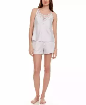 Женский атласный комплект на бретельках Emma с короткими рукавами Flora by Flora Nikrooz, серый