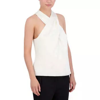 Женский атласный топ без рукавов с бретелью через шею BCBGMAXAZRIA, цвет ecru