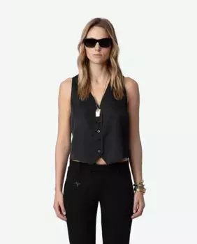 Женский атласный топ Emaux типа жилет Zadig & Voltaire, черный