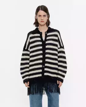 Женский ажурный кардиган в черную полоску Bimba y Lola