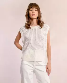 Женский ажурный свитер без рукавов Molly Bracken, цвет Crudo