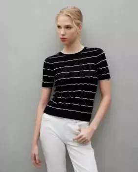 Женский ажурный трикотаж с короткими рукавами Easy Wear, белый