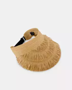 Женский бахромчатый однотонный козырек Latouche, бежевый