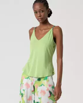 Женский бамбуковый топ на жаккардовых бретелях Surkana, зеленый