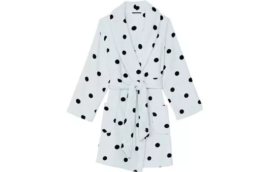 Женский банный халат Victoria's Secret, White Polka Dot
