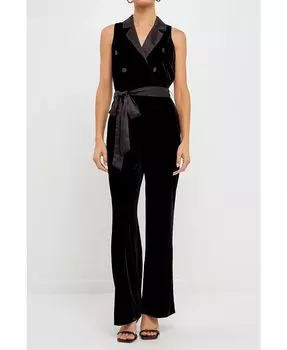 Женский бархатный комбинезон без рукавов endless rose, черный