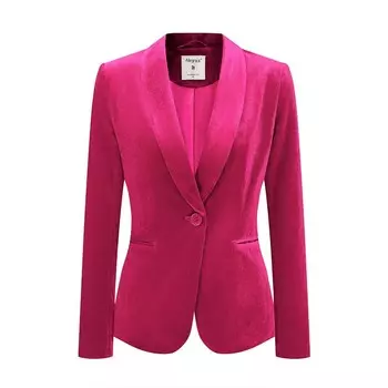 Женский бархатный пиджак с длинным рукавом на одной пуговице и воротником-шалькой ALLEGRA K, цвет Hot Pink