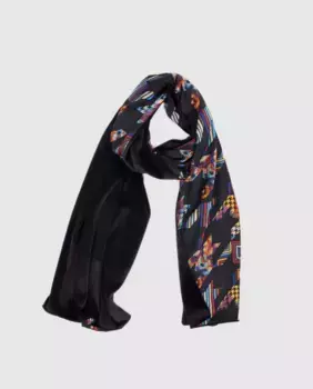 Женский бархатный шарф черного цвета MR Complements, мультиколор