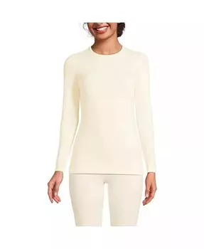 Женский базовый слой Cosy Thermaskin с круглым вырезом Lands' End, белый