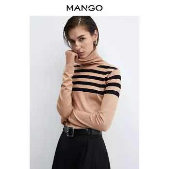 Женский базовый свитер Mango с высоким воротником, черный