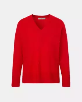 Женский базовый свитер с V-образным вырезом Woman El Corte Ingls, красный