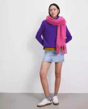 Женский базовый свитер с высоким воротником Easy Wear, фиолетовый