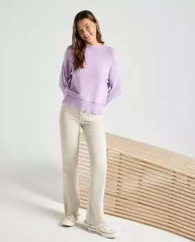 Женский базовый вязаный свитер с круглым вырезом Green Coast, сиреневый