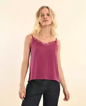 Женский бельевой топ на бретелях и кружеве Molly Bracken, фиолетовый