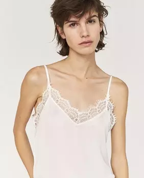 Женский бельевой топ с атласным кружевом IKKS, белый