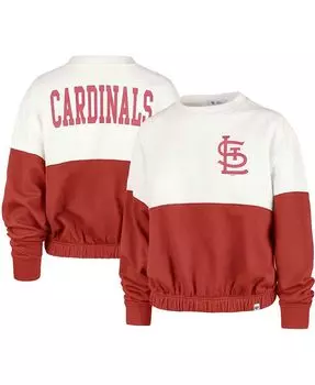 Женский бело-красный свитшот-пуловер St. Louis Cardinals Take Two Bonita '47 Brand, белый