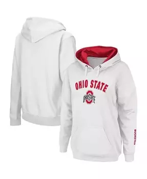 Женский белый пуловер с капюшоном Ohio State Buckeyes Arch & Logo Colosseum, белый