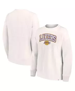 Женский белый пуловер с леопардовым принтом Los Angeles Lakers в тон Fanatics, белый