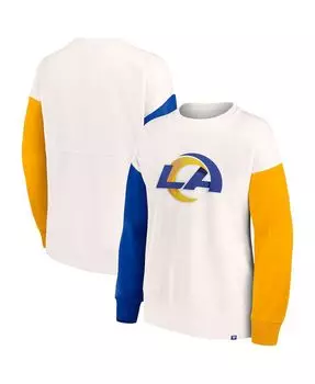 Женский белый пуловер с логотипом Los Angeles Rams с цветными блоками и логотипом Fanatics, белый