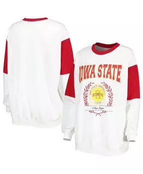 Женский белый пуловер-свитшот Iowa State Cyclones It's A Vibe Dolman Gameday Couture, белый