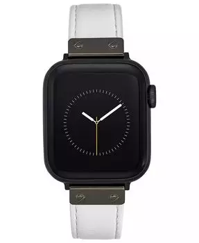 Женский белый ремешок из натуральной кожи, совместимый с Apple Watch 42/44/45/Ultra/Ultra 2 Anne Klein, белый