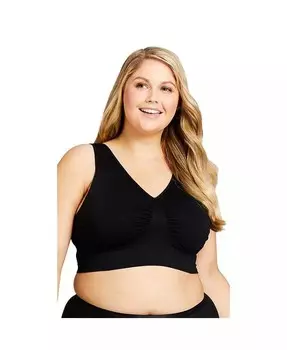 Женский бесшовный бюстгальтер без косточек больших размеров AVENUE, черный