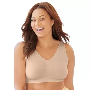 Женский бесшовный бюстгальтер без косточек Secret Solutions больших размеров, цвет Mocha Nude