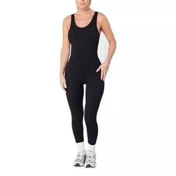 Женский бесшовный комбинезон в рубчик из переработанных материалов Twill Active, черный