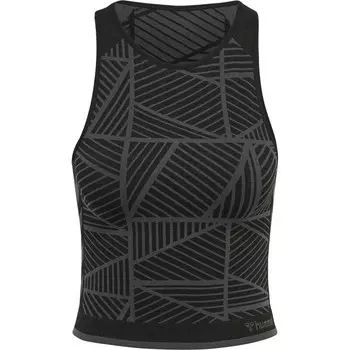 Женский бесшовный укороченный топ для йоги Hmlmt Energy с технологией Beecool HUMMEL, цвет grau