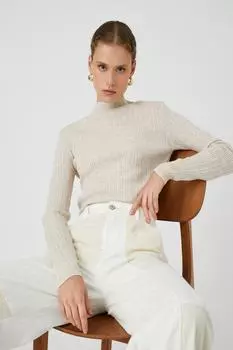 Женский бежевый свитер Koton, бежевый