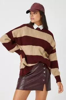 Женский бежевый свитер в полоску Koton