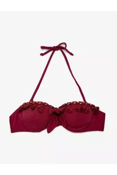 Женский бикини-топ-балконет с кисточками Koton, бордовый