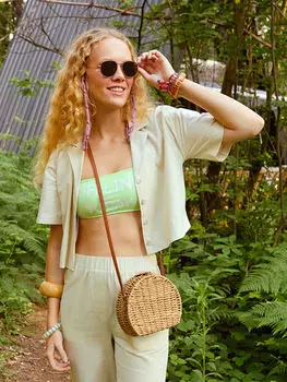 Женский бикини-топ с квадратным вырезом и принтом Xside