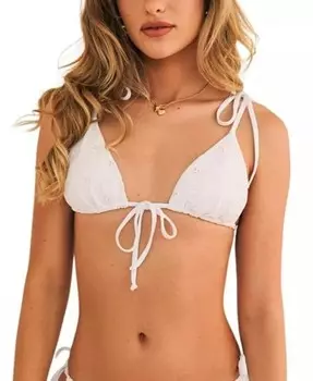 Женский бикини-топ с треугольными чашечками Ellie и завязками спереди Dippin' Daisy's, белый