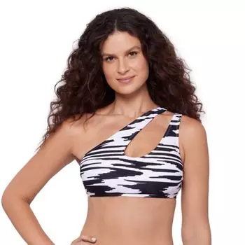 Женский бикини-топ с вырезом на одно плечо Eco Beach, цвет static shock