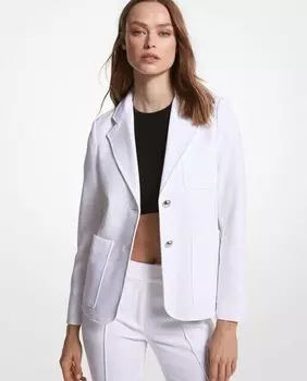 Женский блейзер из эластичного крепа Michael Michael Kors, белый