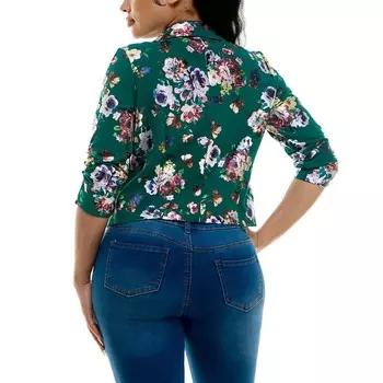 Женский блейзер из фольги Nina Leonard, цвет Red Multi