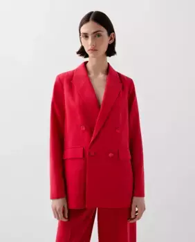 Женский блейзер из мягкой ткани с двубортной застежкой Scalpers, красный