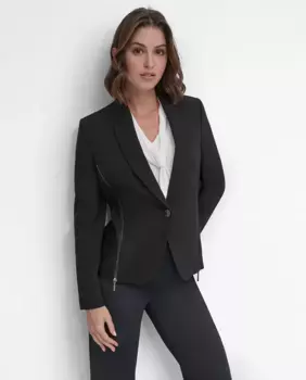 Женский блейзер на молнии и пуговице DKNY, чёрный