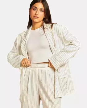 Женский блейзер с блестками и воротником-лацканами Alma en Pena, белый