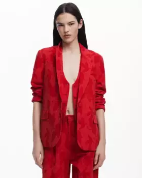 Женский блейзер с цветочным принтом Desigual, красный